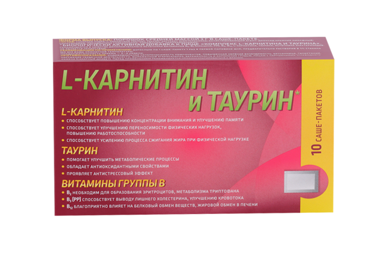 Л-Карнитин с таурином, 3 г, 10 шт, порошок