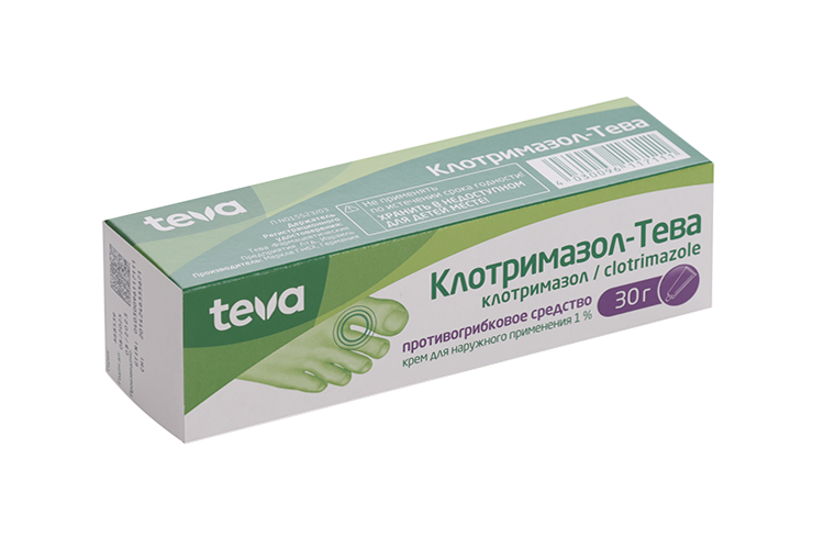 Клотримазол-Тева 1%, 30 г, крем для наружного применения