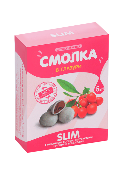 Смолка Слим в глазури резин жев дражированная, 5 шт