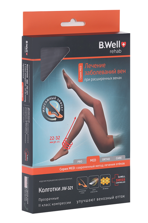 Колготки B Well компр MED 2 класс JW-321, черный
