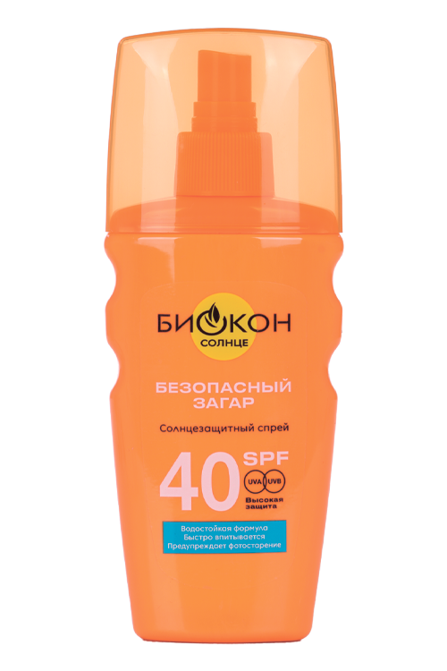 Спрей Биокон д/безопасного загара SPF40 высокая защита, 160 мл