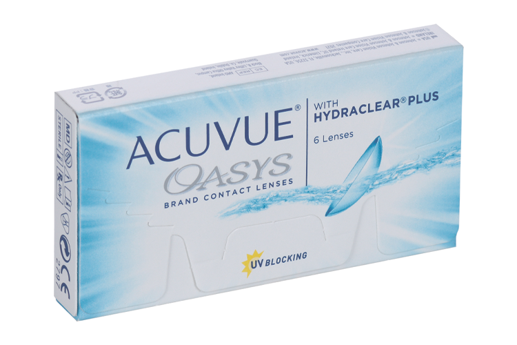 Линзы ACUVUE Oasys with hydraclear plus контактные двухнедельные R 8.4 (диоптрия -7,5), 6 шт