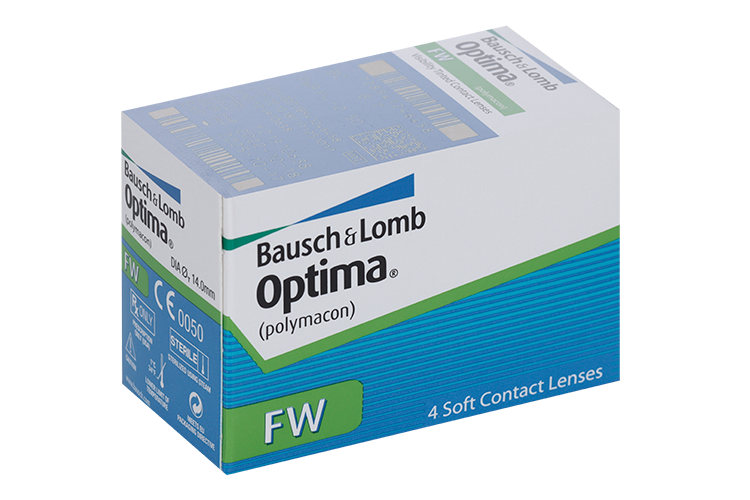 Линзы Bausch+Lomb Optima FW контактные R 8.7 (диоптрия -2,5), 4 шт