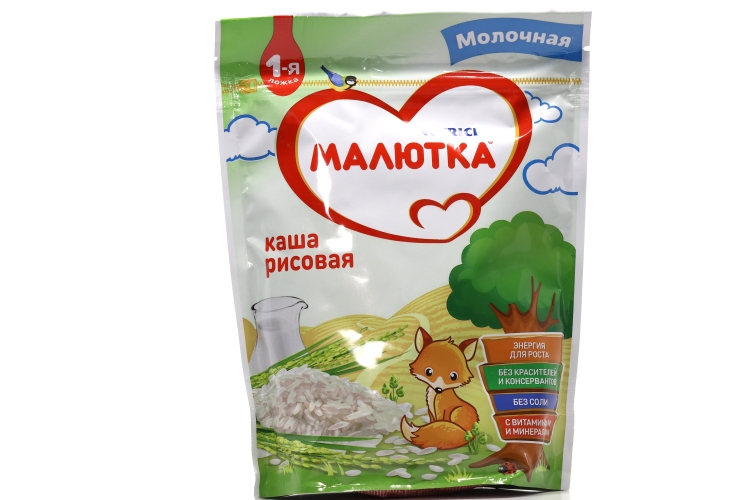 Каша Малютка молоч рисовая (с 4 мес), 220 г