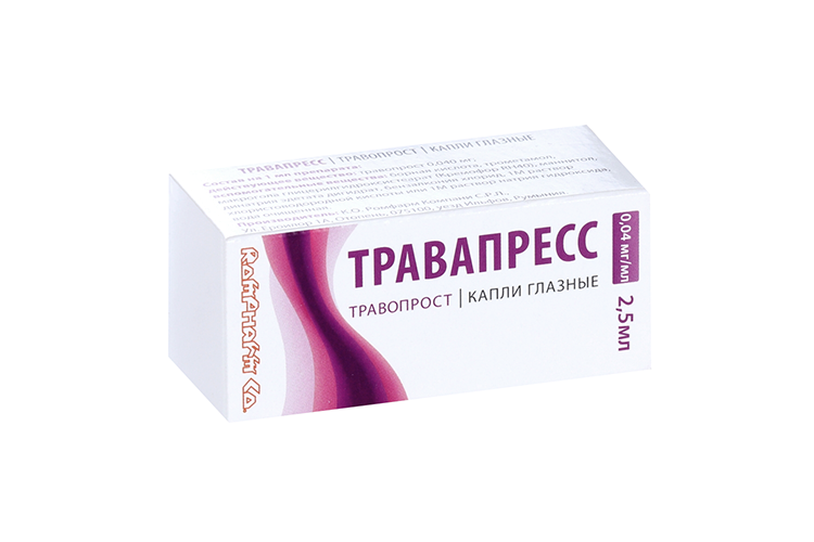 Травапресс 0.04 мг/мл, 2,5 мл, капли глазные