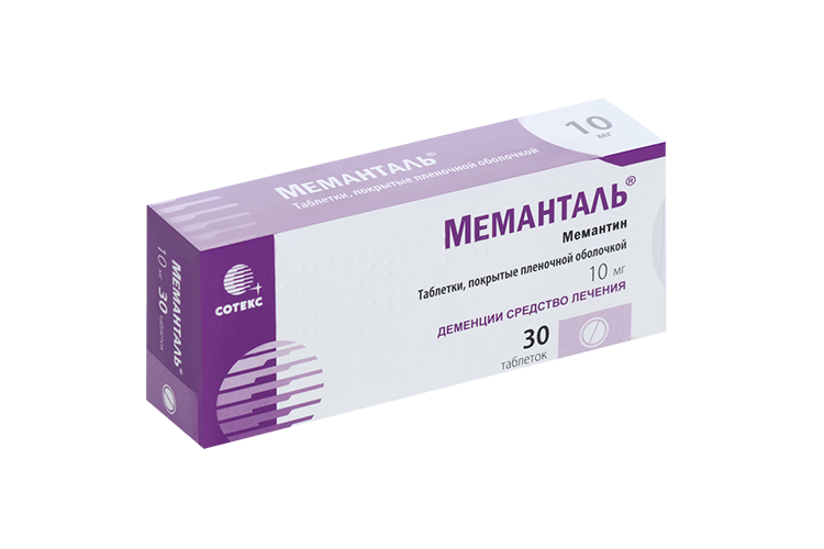 Меманталь 10 мг, 30 шт, таблетки покрытые пленочной оболочкой