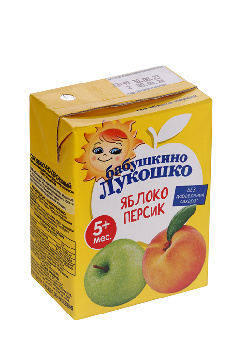 Сок Бабушкино Лукошко яблоко-персик восстановленный, 200 мл