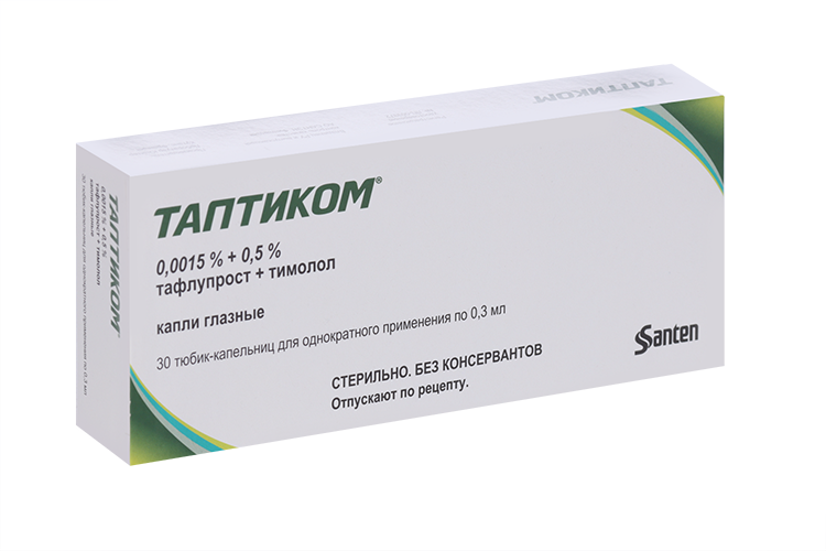 Таптиком 0.0015%+0.5%, 0,3 мл, 30 шт, капли глазные