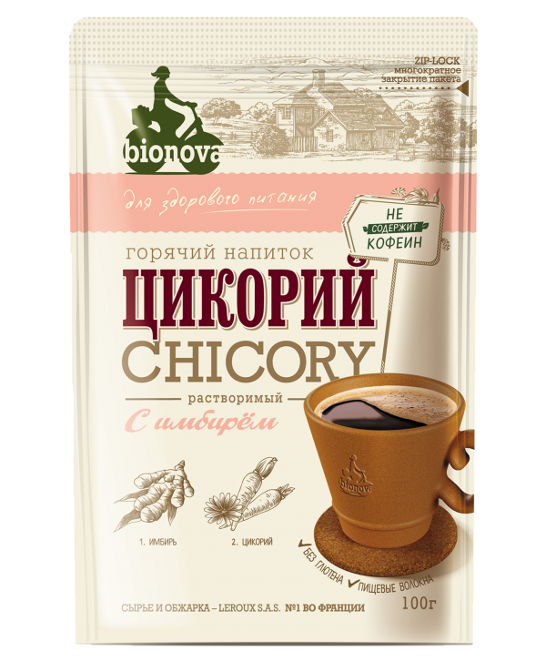 Напиток Bionova Цикорий горячий/растворимый с имбирем 100 г