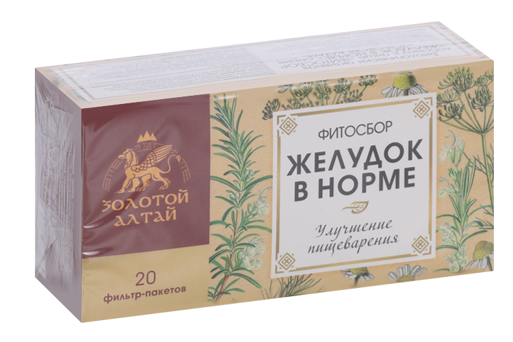 Сбор Золотой Алтай Желудок в норме, 1,5 г, 20 шт