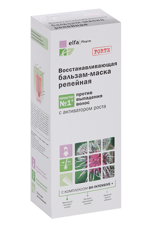 Бальзам-маска Эльфа Фарм Форте Формула д/поврежд волос Репейная, 200 мл