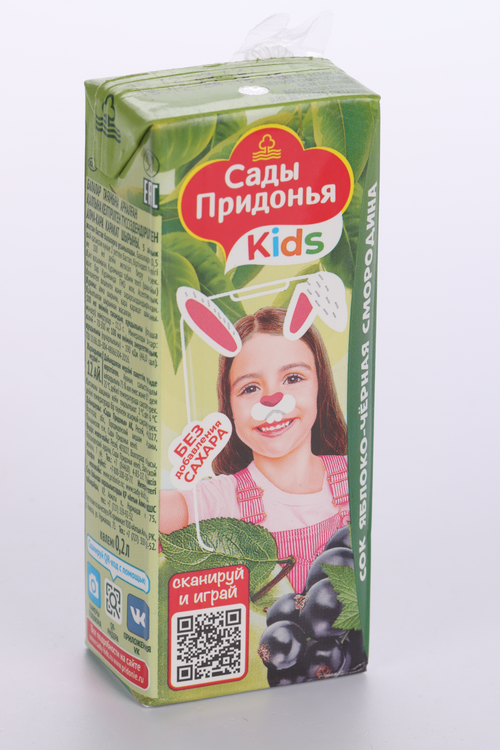 Сок Сады Придонья яблоко/черн смородина (с 5 мес), 0,2 л