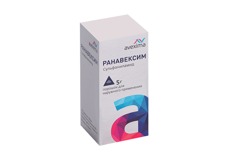 Стрептоцид белый Ранавексим, 5 г, порошок для наружного применения