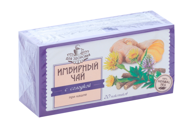 Имбирный чай с солодкой при кашле, 1,5 г, 20 шт, ф/п