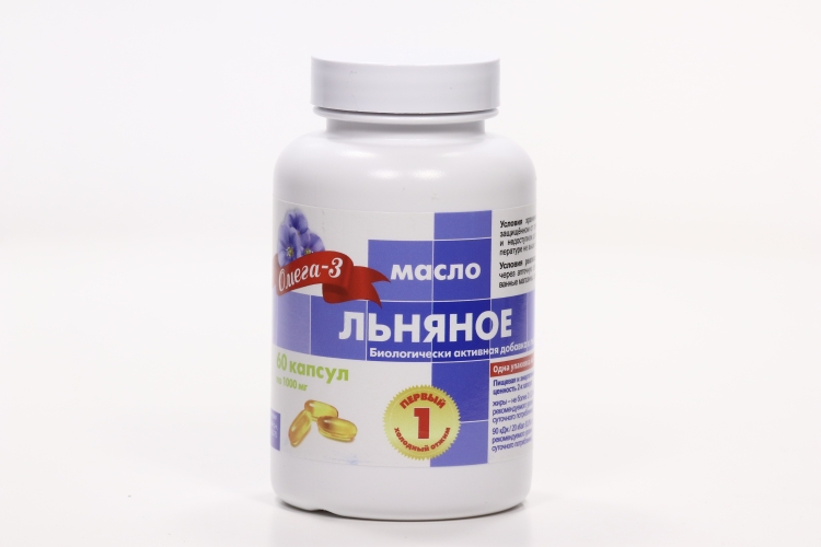 Льна масло, 1 000 мг, 60 шт, капсулы