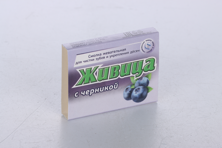 Смолка жевательная Живица из смолы лиственницы, 5 шт, Черника