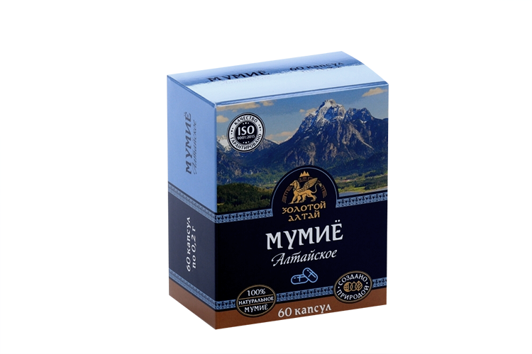 Мумие Алтайское Золотой Алтай, 0,2 г, 60 шт, капсулы