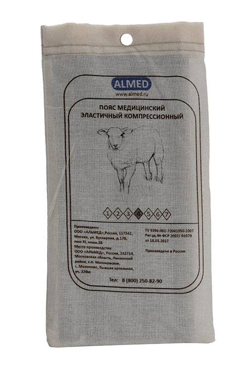 Пояс Almed мед эласт согревающий с шерстью овцы р 4 (L)