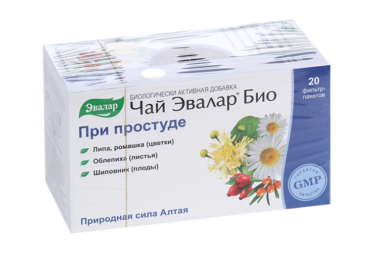Чай Эвалар Био при простуде, 1,5 г, 20 шт, ф/п