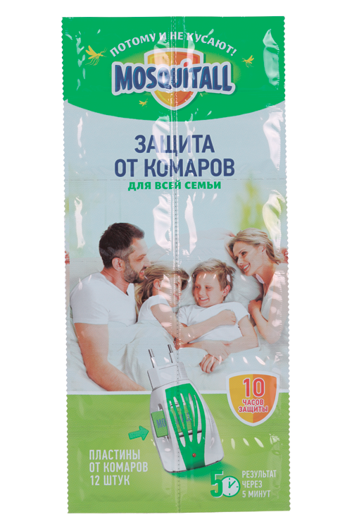 Пластины д/фумиг Москитол Защита д/всей семьи, 10 шт, +2