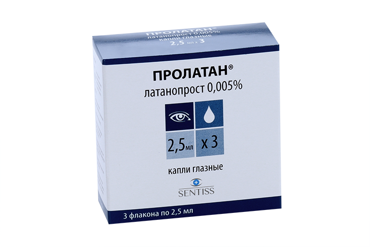 Пролатан 0.005%, 2,5 мл, 3 шт, капли глазные