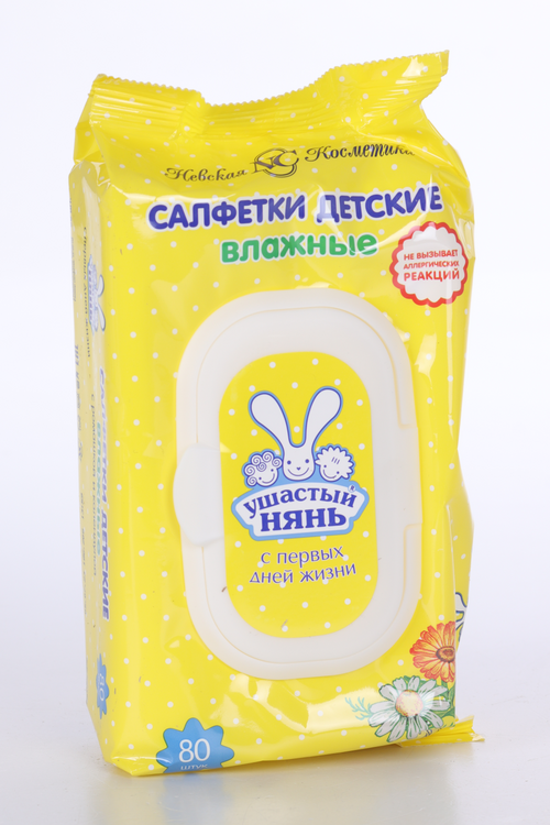 Салфетки Ушастый нянь ромашка/календула, 80 шт
