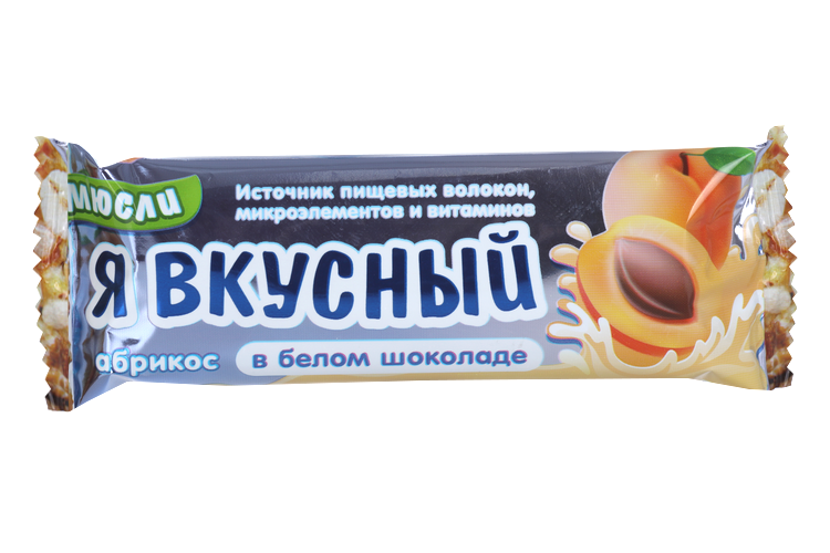 Батончик мюсли Я вкусный абрикос в белом шоколаде, 25 г
