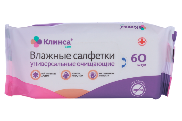 Салфетки Клинса влажн очищ, 60 шт