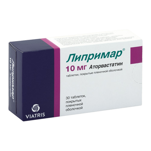 Липримар 10 мг, 30 шт, таблетки покрытые пленочной оболочкой (Д)