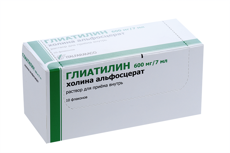 Глиатилин 600 мг/7 мл, 7 мл, 10 шт, раствор для приема внутрь