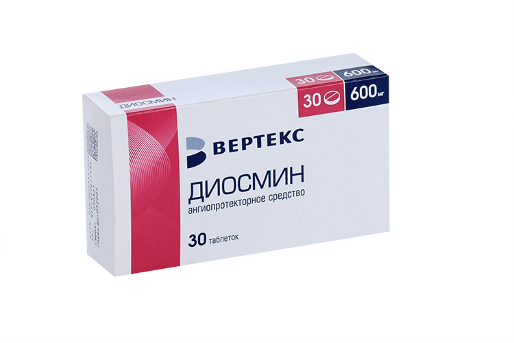 Диосмин-Вертекс 600 мг, 30 шт, таблетки покрытые пленочной оболочкой