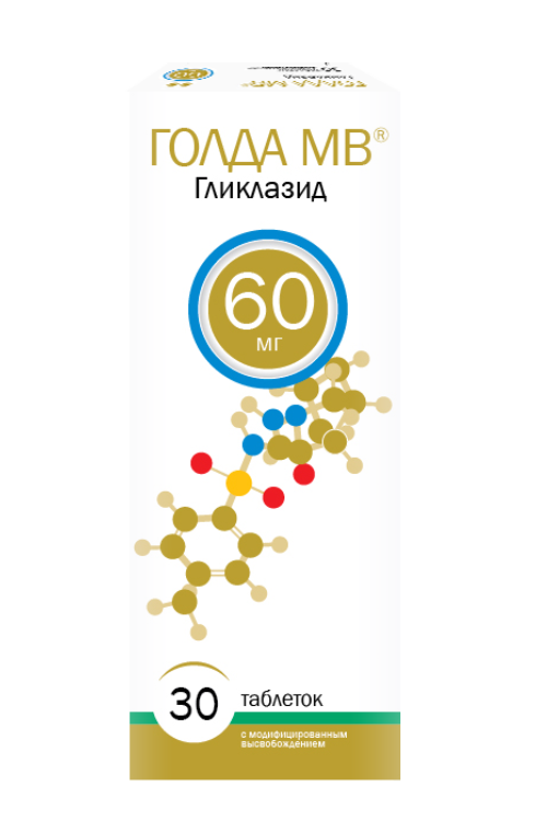 Голда МВ 60 мг, 30 шт, таблетки с модифицированным высвобождением