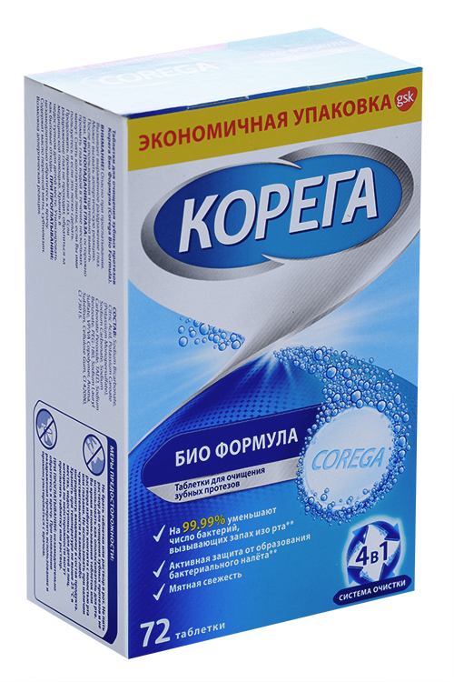 Таблетки Корега Био Формула, 72 шт