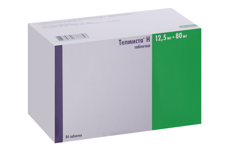 Телмиста Н 12.5 мг+80 мг, 84 шт, таблетки