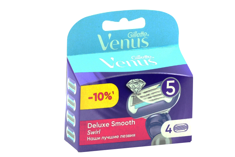 Сменные кассеты Gillette Venus Deluxe smooth swirl, 4 шт, — 10%