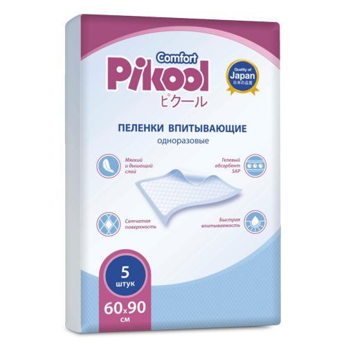 Пеленки Пикул однораз 60х90 см, 5 шт