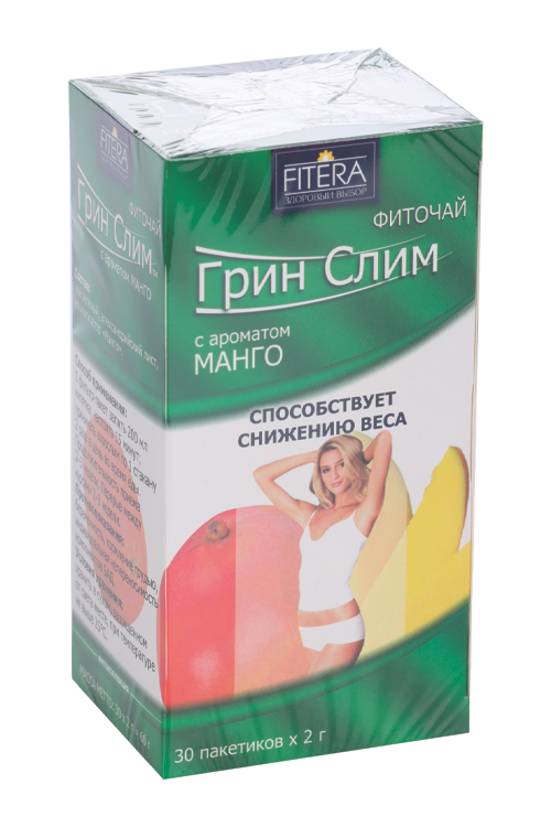 Чай Грин Слим Манго, 2 г, 30 шт, фильтр-пакет
