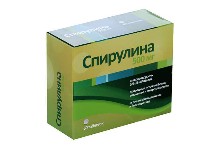 Спирулина Эвалар, 500 мг, 60 шт, таблетки