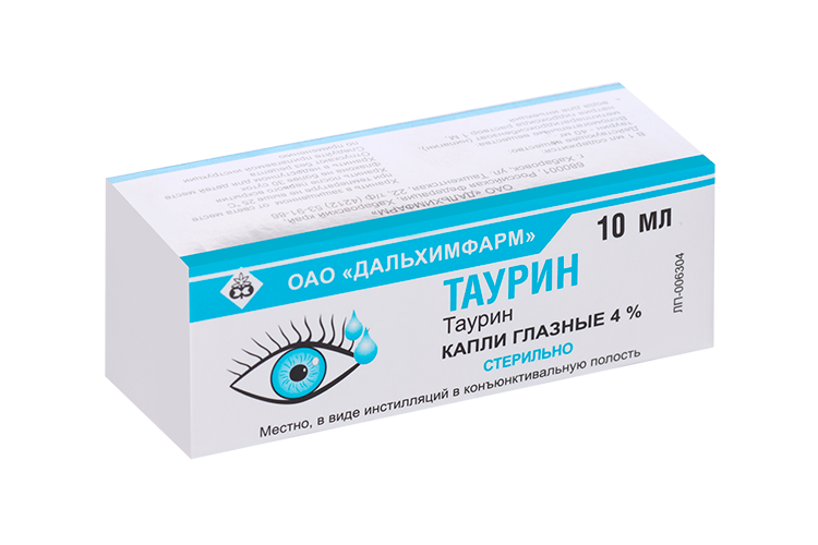Таурин 4%, 10 мл, капли глазные