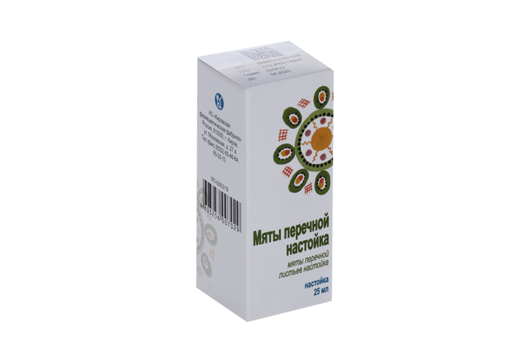 Мяты перечной, 25 мл, настойка коробка
