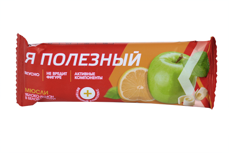 Батончик мюсли Я полезный яблоко/лимон с витаминами, 25 г