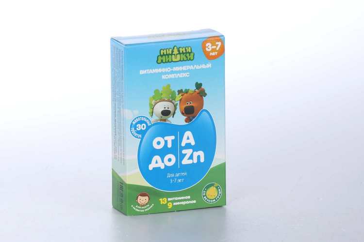 Витаминно-минеральный комплекс Ми-ми-мишки от А до Zn д/детей 3-7 лет, 30 шт