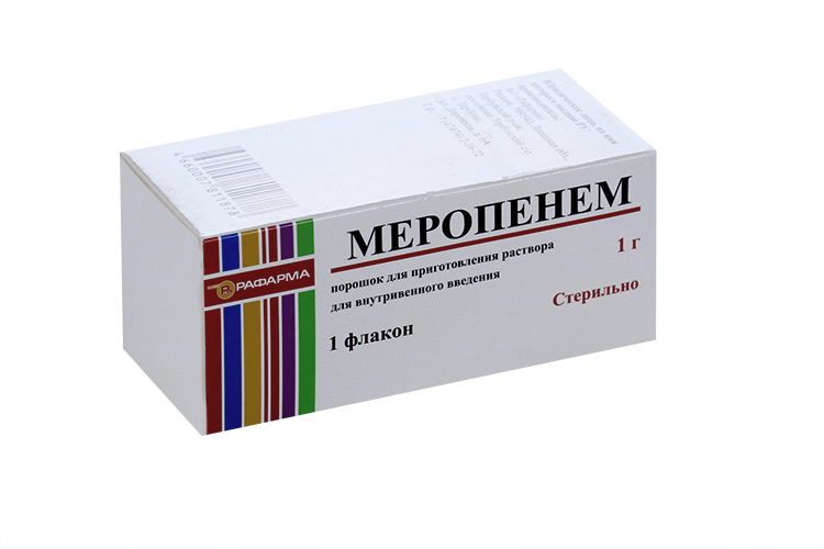 Меропенем 1 г, порошок для приготовления раствора для внутреннего введения