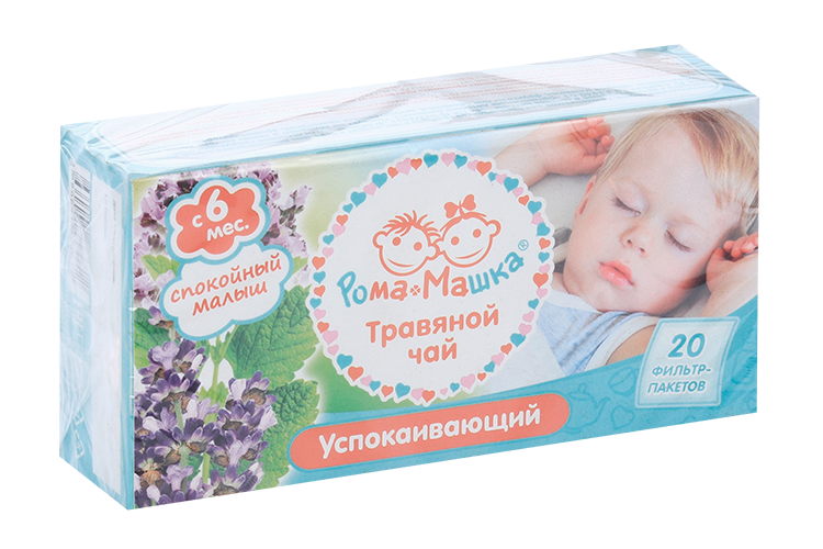 Чай травяной Рома+Машка Успокаивающий Спокойный малыш д/детей, 1,5 г, 20 шт
