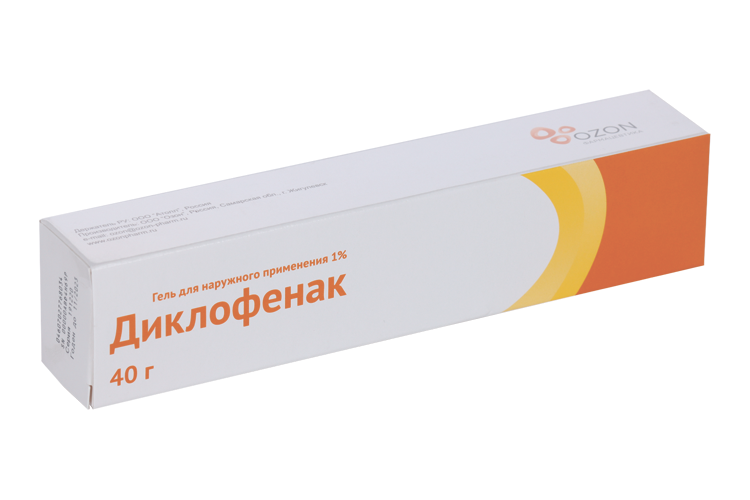 Диклофенак 1%, 40 г, гель для наружного применения