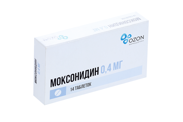 Моксонидин 0.4 мг, 14 шт, таблетки покрытые пленочной оболочкой