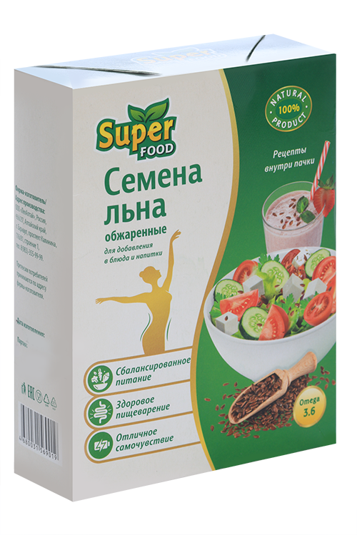 Льна семена обжаренные, 300 г