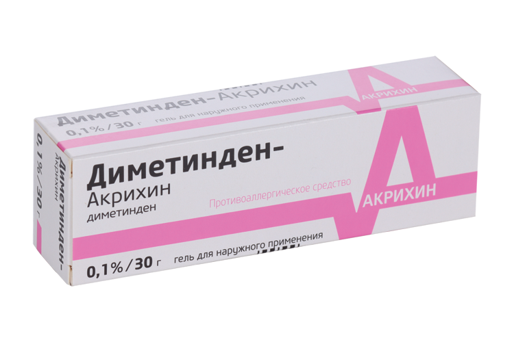 Диметинден-Акрихин 0.1%, 30 г, гель для наружного применения