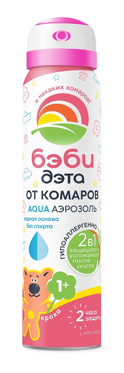 Аэрозоль Бэби Дэта детский Аква 2 в 1 на водн основе, 100 мл