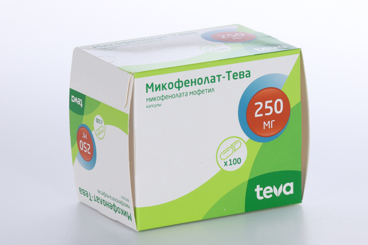 Микофенолат-Тева, 250 мг, 100 шт, капсулы